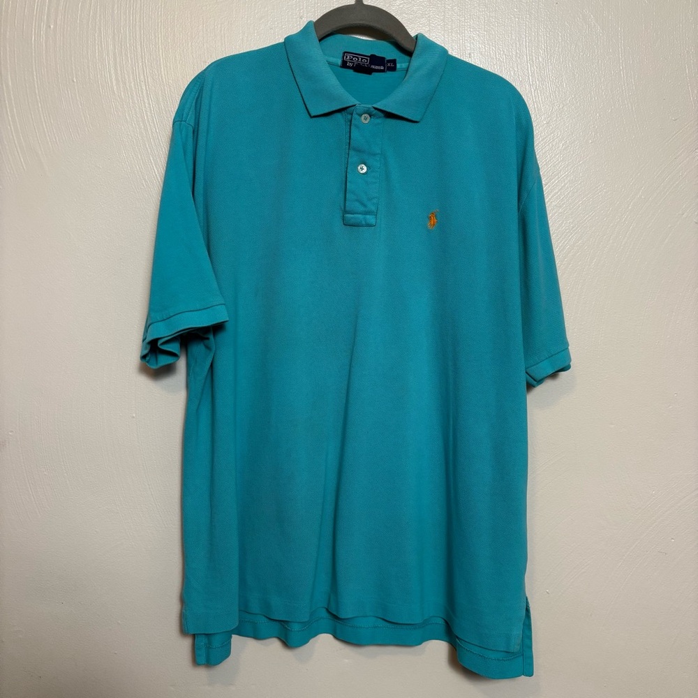 Polo‎ Ralph Lauren Mens Shirt 2XL Short Sleeve Pony Logo Teal Blue Size XL